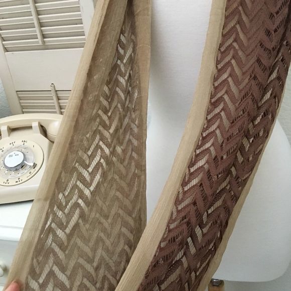 Herringbone Lace & Sheer Polyester Infinity Scarf - Picture 4 of 6